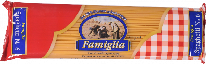 Макарони Famiglia 500 г Спагеті №6 (Греція) И029