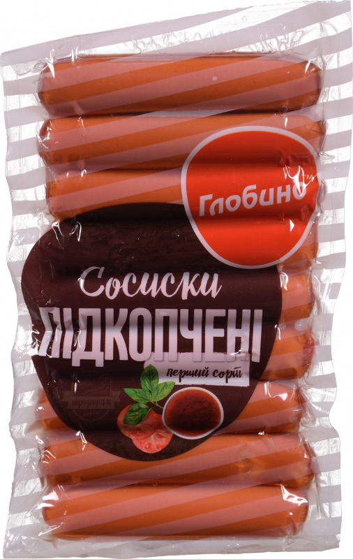 Сосиски Глобино Підкопчені 325 г 1 ґат. в/п