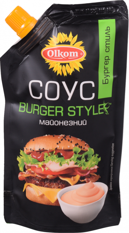 Майонезний соус Олком 50% 180 г д/пак Burger style