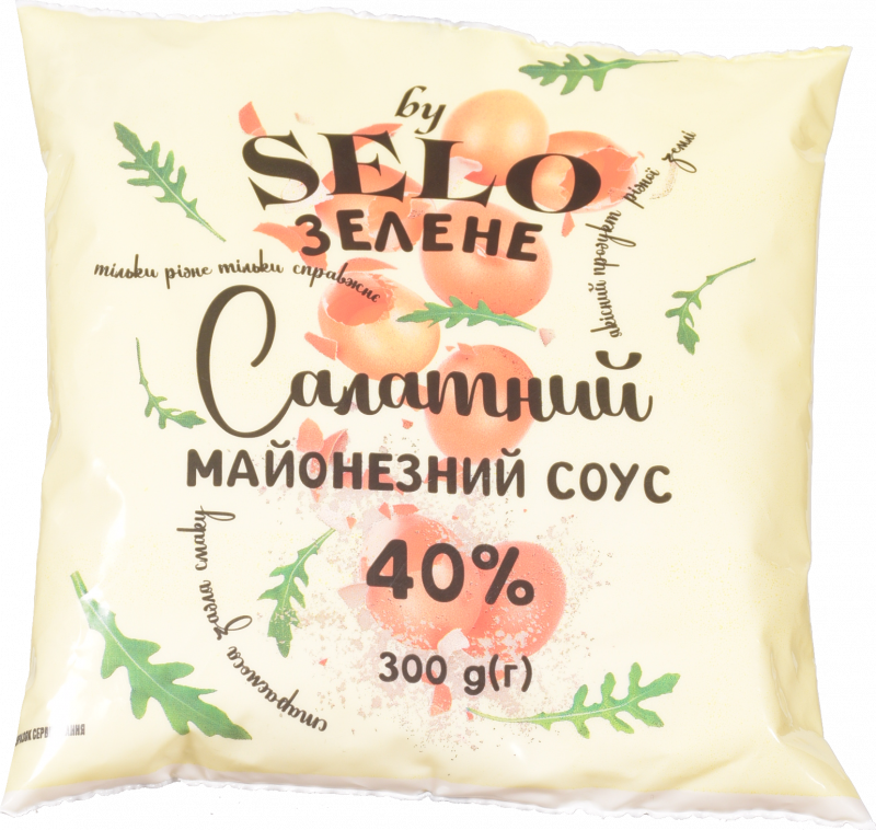 Майонезний соус Selo Зелене 300 г ф/пак. Салатний 40%