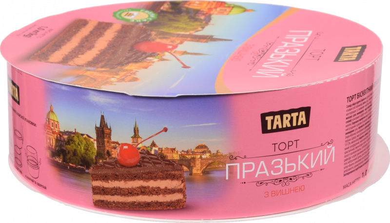 Торт Tarta 850/1 кг Празький з вишнею бісквітний