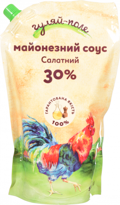 Майонезний соус Гуляй-поле 30% 550/600 г д/пак. Салатний