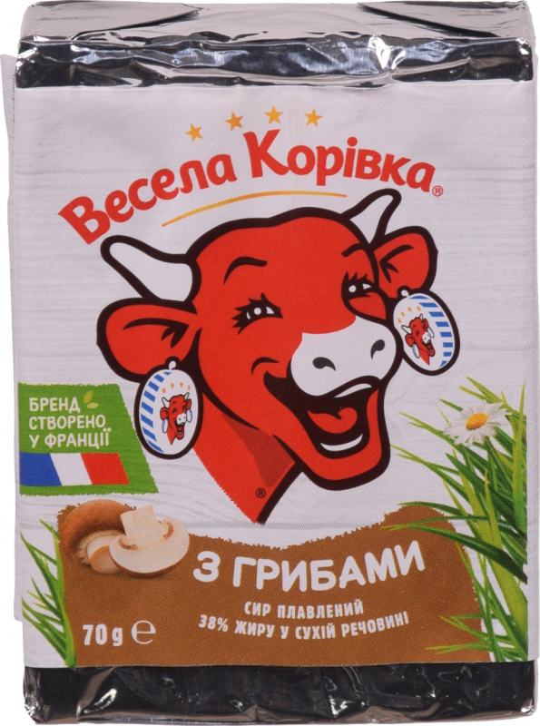 Сир Весела корівка плавл. 70/90 г з грибами