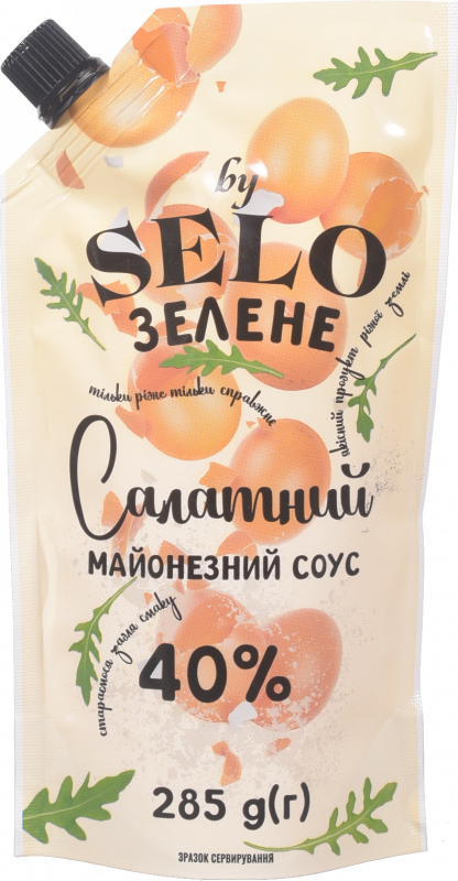 Майонезний соус Selo Зелене 285 г д/пак. Салатний 40%