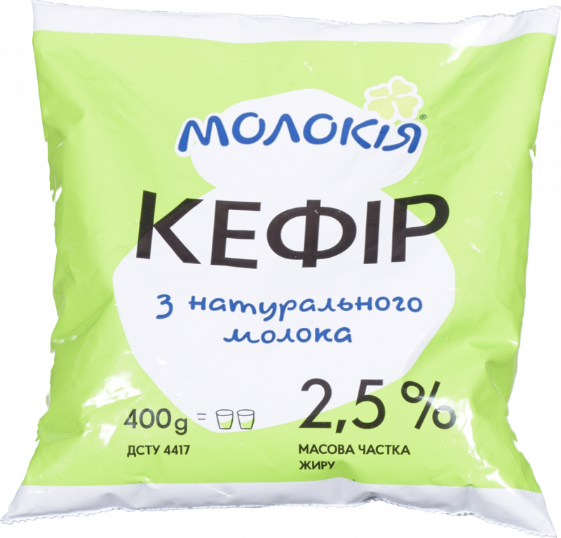 Кефір Молокія 2,5% 400 г п/е