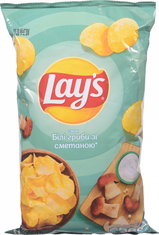 Чіпси Lays 120/133 г білі гриби зі сметаною