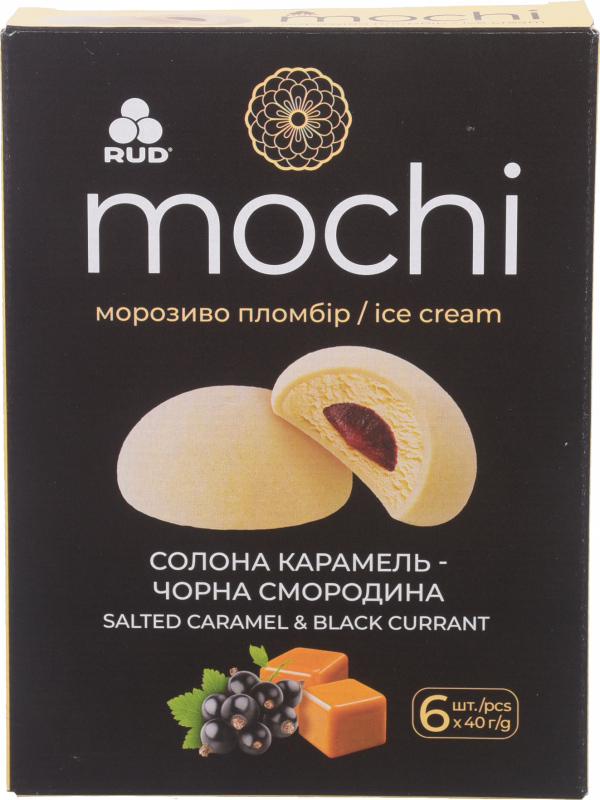 Десерт Рудь Mochi 240 г Солона карам.- чорна смородина мультипак