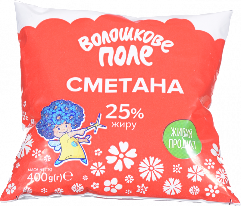 Сметана Волошкове поле 25% 400 г п/е