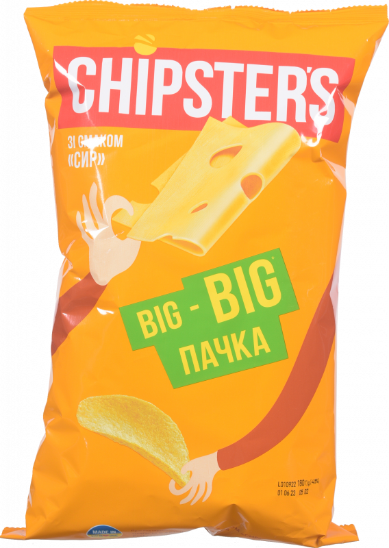 Чіпси Chipster's 180 г зі смаком сиру