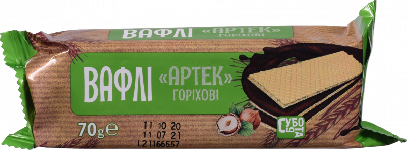 Вафлі Субота 70 г Артек горіхові