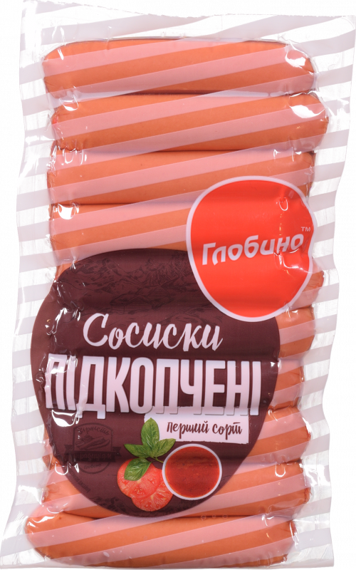 Сосиски Глобино Підкопчені 1 ґат. ваг.