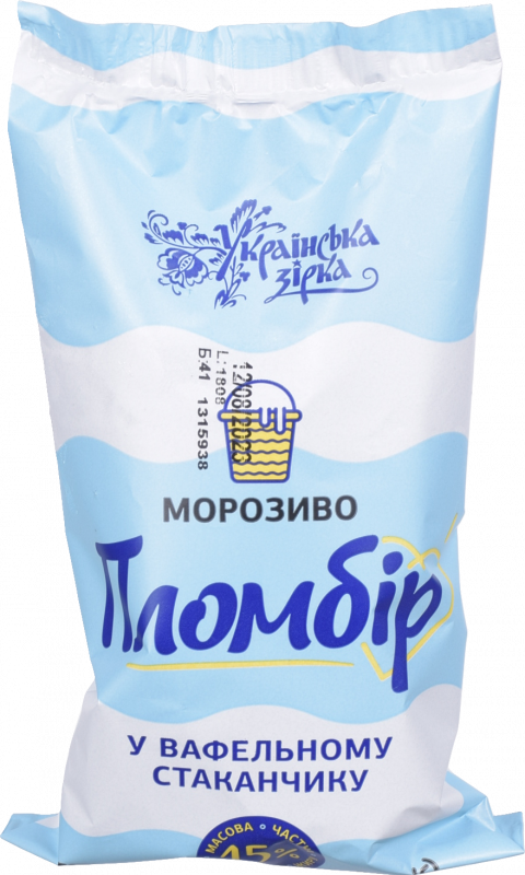 Морозиво Українська зірка 60 г у ваф. стак. Пломбір 15%