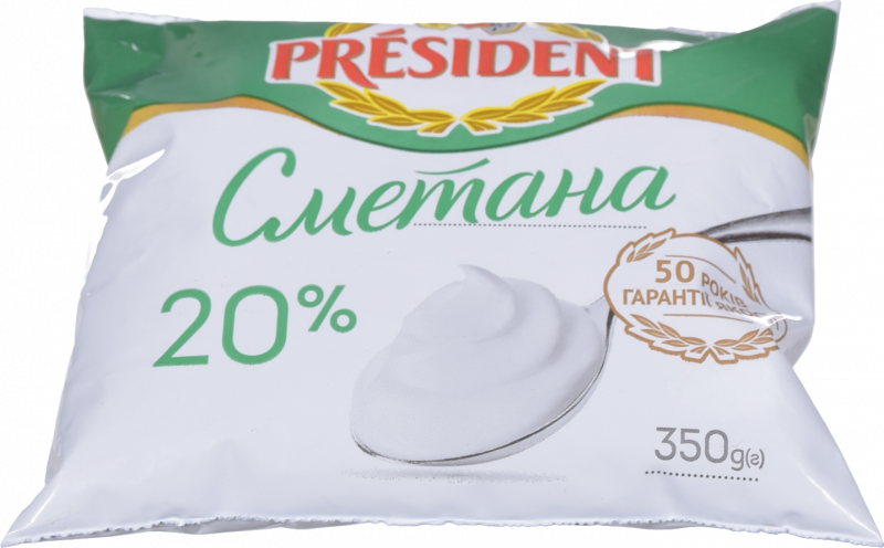 Сметана Президент 20% 350 г п/е