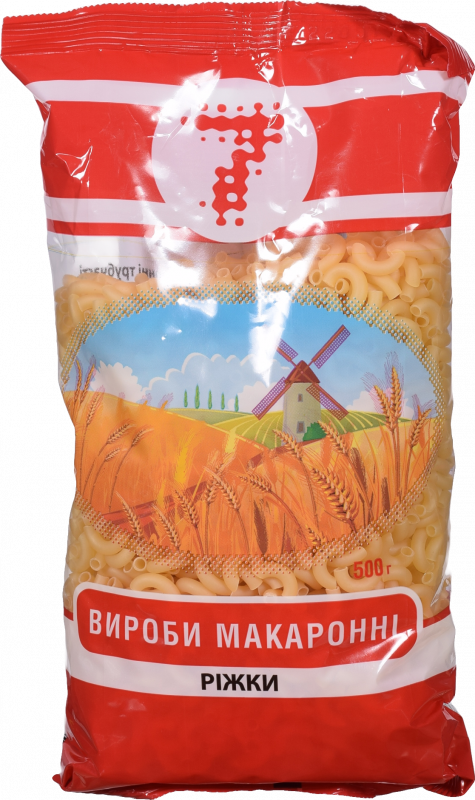 Макарони "7" 500 г Ріжка гладка